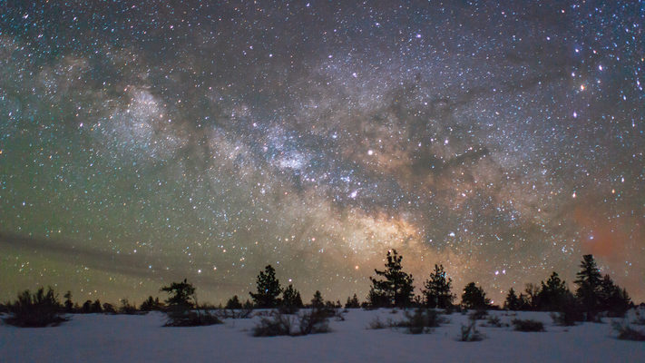A Snowy Inyo National Forest and the Milky Way - Timelapse