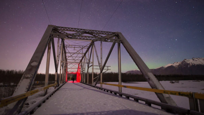 Alaska - Old Glenn - Knik River Bridge - Starscape