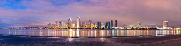 California - San Diego - Night Cityscape from Coronado Island