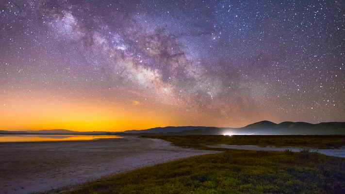 Carrizo Plain and the Lights of LA - Milky Way Timelapse