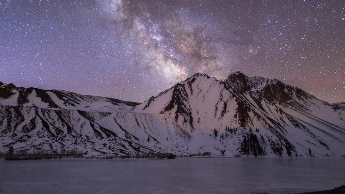 Convict Lake and the Milky Way - 3 Hour Timelapse