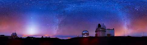 Hawaii - Mauna Kia - Milkyway over Observatories-Venus-Jupiter-M31- 360