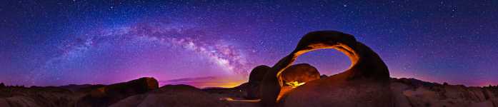 California - Mobius Arch and the Milky Way - Alabama Hills - Mount Whitney Portal - 360