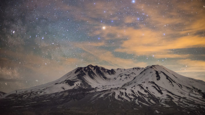Mount Saint Helens - 3 Hour Milky Way Timelapse