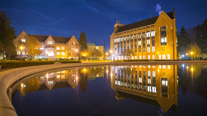 Washington - Seattle - University of Washington - Drumheller at Night