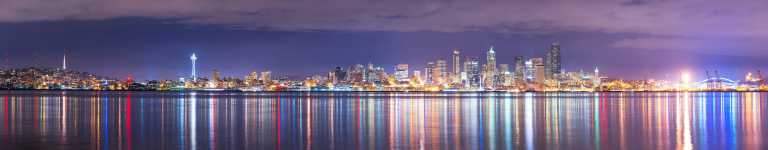Washington - Seattle - From Alki - Night Cityscape
